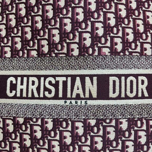 Dior Oblique Canvas Book Tote Bag- Burgundy- Large- MSRP $3,500 - Picture 11 of 12